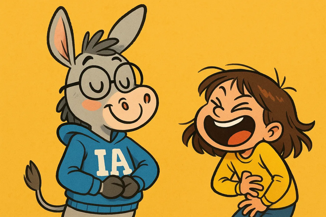 IA imite la voix de la maman de Lina ; Lina rit aux éclats.